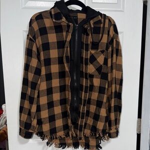 Risen Plaid Jacket in Black and Brown
